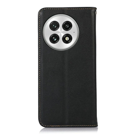 KHAZNEH For OnePlus 13 Case Genuine Cow Leather Wallet Phone Cover Nappa Texture