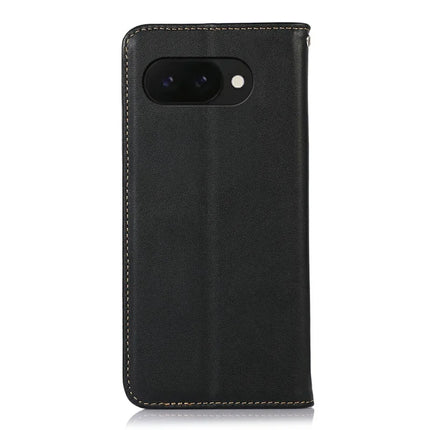 KHAZNEH For Google Pixel 9a Case Genuine Cow Leather Wallet Phone Cover Nappa Texture