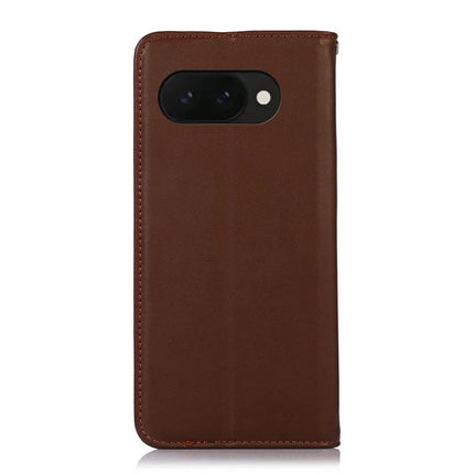 KHAZNEH For Google Pixel 9a Case Genuine Cow Leather Wallet Phone Cover Nappa Texture