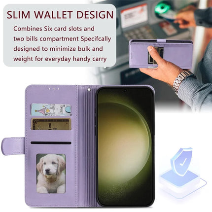 013 Style For Samsung Galaxy A56 5G Case PU Leather Anti-Fall Phone Cover with 6 Card Slots