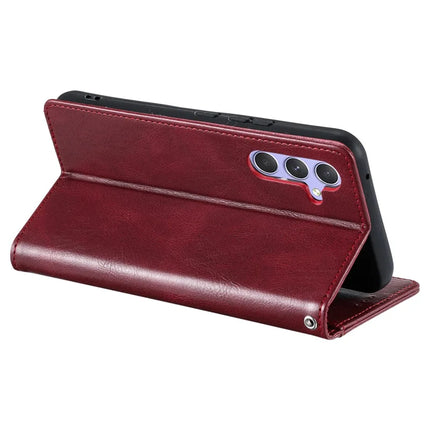 013 Style For Samsung Galaxy A56 5G Case PU Leather Anti-Fall Phone Cover with 6 Card Slots