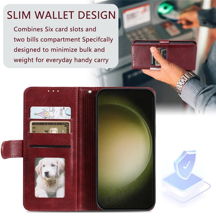 013 Style For Samsung Galaxy A56 5G Case PU Leather Anti-Fall Phone Cover with 6 Card Slots