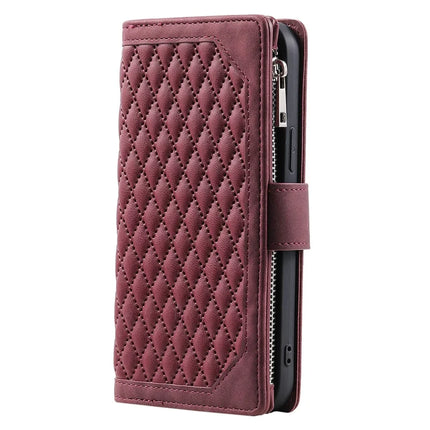 Style 005 For Samsung Galaxy A56 5G Wallet Case Rhombus Stitching Line PU Leather Phone Cover