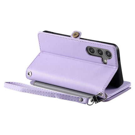 015 Style For Samsung Galaxy A56 5G Case TPU+PU Leather Wallet Phone Cover with Straps