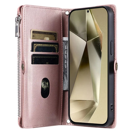 015 Style For Samsung Galaxy A56 5G Case TPU+PU Leather Wallet Phone Cover with Straps