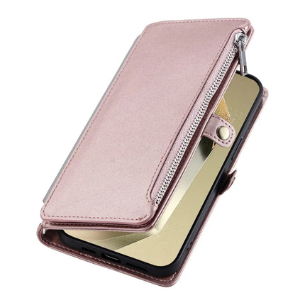 015 Style For Samsung Galaxy A56 5G Case TPU+PU Leather Wallet Phone Cover with Straps