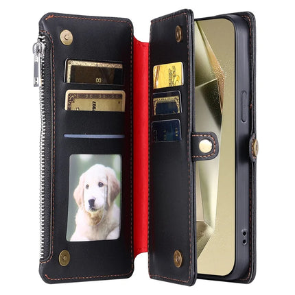 015 Style For Samsung Galaxy A56 5G Case TPU+PU Leather Wallet Phone Cover with Straps