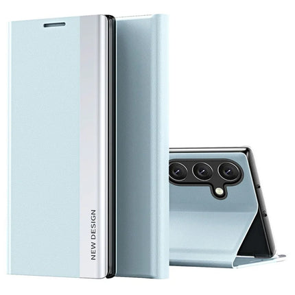 For Samsung Galaxy A36 5G Case Anti-Drop Leather Phone Cover with Stand - Sky Blue