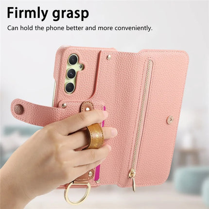 For Samsung Galaxy A05s 4G Case RFID Blocking Zipper Wallet PU Leather Mobile Cover