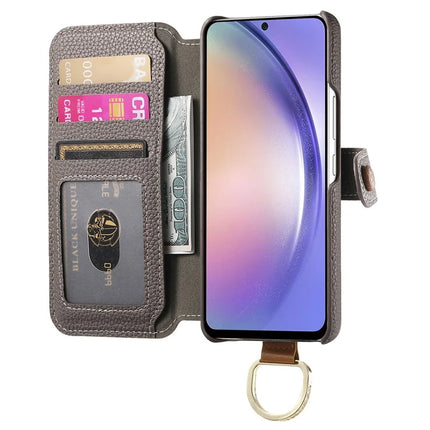 For Samsung Galaxy A05s 4G Case RFID Blocking Zipper Wallet PU Leather Mobile Cover