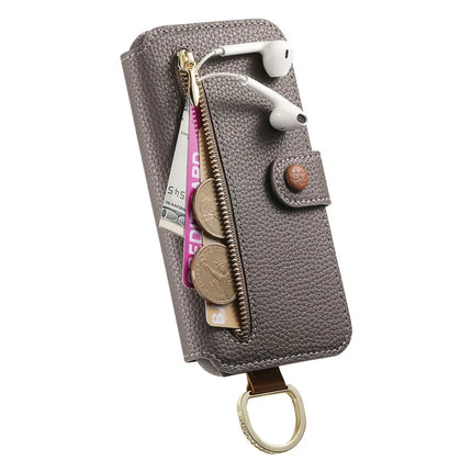 For Samsung Galaxy A05s 4G Case RFID Blocking Zipper Wallet PU Leather Mobile Cover