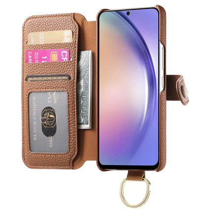 For Samsung Galaxy A05s 4G Case RFID Blocking Zipper Wallet PU Leather Mobile Cover
