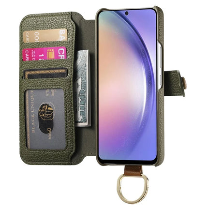 For Samsung Galaxy A05s 4G Case RFID Blocking Zipper Wallet PU Leather Mobile Cover