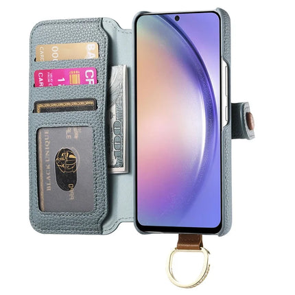For Samsung Galaxy A05s 4G Case RFID Blocking Zipper Wallet PU Leather Mobile Cover