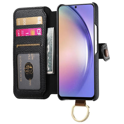 For Samsung Galaxy A05s 4G Case RFID Blocking Zipper Wallet PU Leather Mobile Cover
