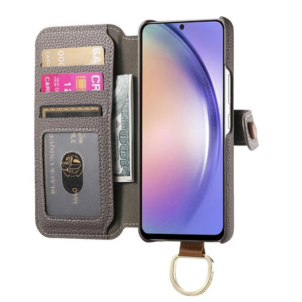 For Samsung Galaxy A35 5G Case RFID Blocking Zipper Wallet PU Leather Mobile Cover