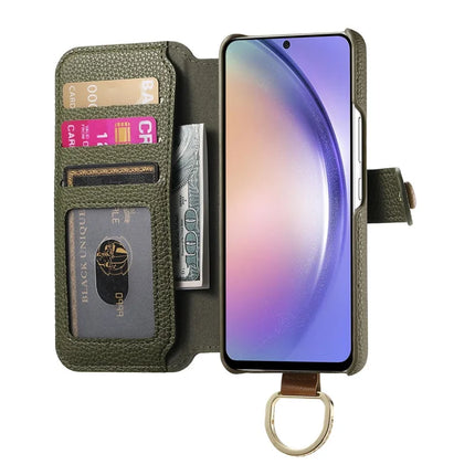 For Samsung Galaxy A35 5G Case RFID Blocking Zipper Wallet PU Leather Mobile Cover
