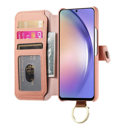 For Samsung Galaxy A55 5G Case RFID Blocking Zipper Wallet PU Leather Mobile Cover