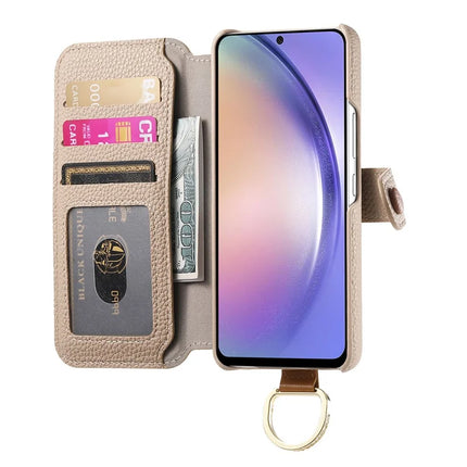 For Samsung Galaxy A55 5G Case RFID Blocking Zipper Wallet PU Leather Mobile Cover