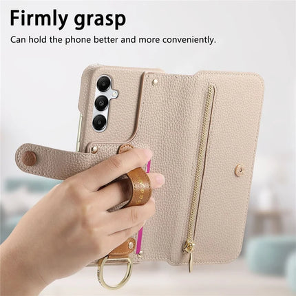 For Samsung Galaxy A55 5G Case RFID Blocking Zipper Wallet PU Leather Mobile Cover