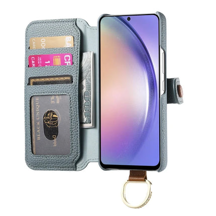 For Samsung Galaxy A55 5G Case RFID Blocking Zipper Wallet PU Leather Mobile Cover