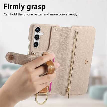 For Samsung Galaxy S23 FE Case RFID Blocking Zipper Wallet PU Leather Mobile Cover