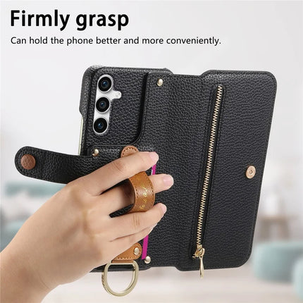 For Samsung Galaxy S23 FE Case RFID Blocking Zipper Wallet PU Leather Mobile Cover