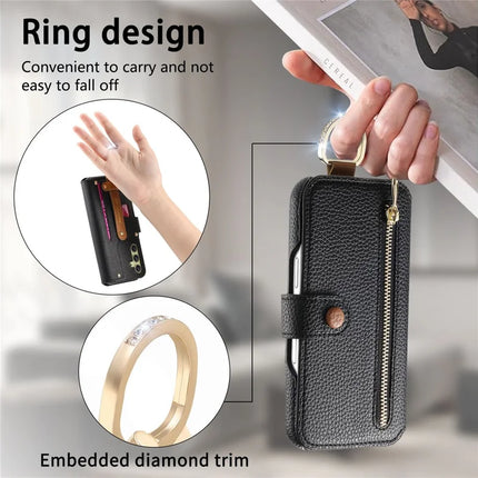 For Samsung Galaxy S23 FE Case RFID Blocking Zipper Wallet PU Leather Mobile Cover