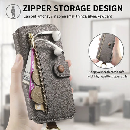 For Samsung Galaxy S23+ Case RFID Blocking Zipper Wallet PU Leather Mobile Cover
