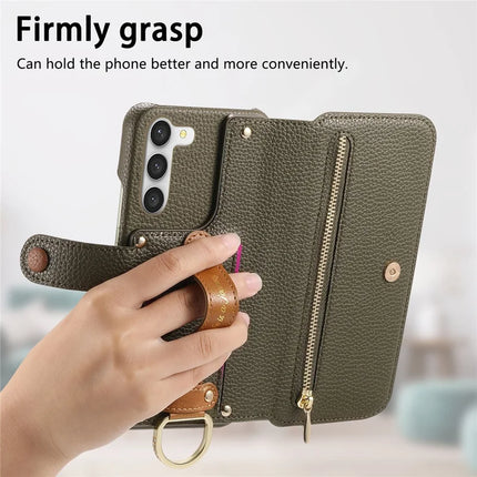 For Samsung Galaxy S23+ Case RFID Blocking Zipper Wallet PU Leather Mobile Cover