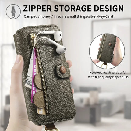 For Samsung Galaxy S23+ Case RFID Blocking Zipper Wallet PU Leather Mobile Cover