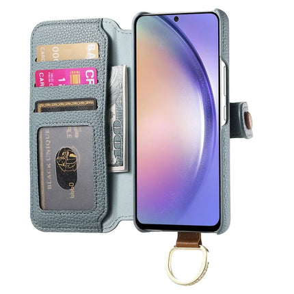 For Samsung Galaxy S23+ Case RFID Blocking Zipper Wallet PU Leather Mobile Cover