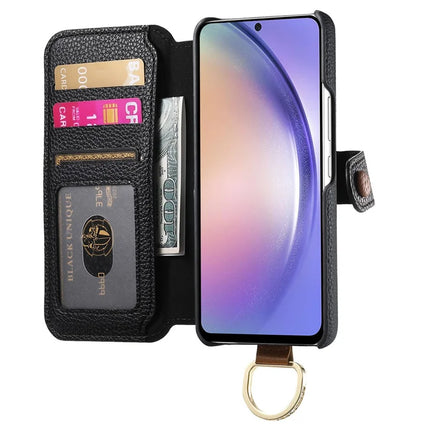 For Samsung Galaxy S23+ Case RFID Blocking Zipper Wallet PU Leather Mobile Cover