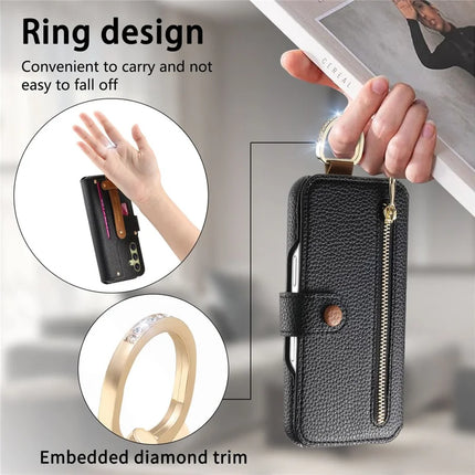 For Samsung Galaxy S23+ Case RFID Blocking Zipper Wallet PU Leather Mobile Cover