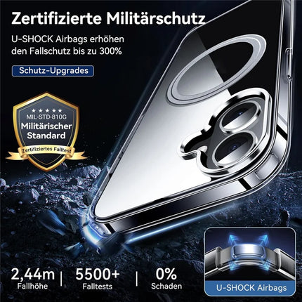 For iPhone 16 Phone Case Compatible with MagSafe TPU+PC Clear Back Cover