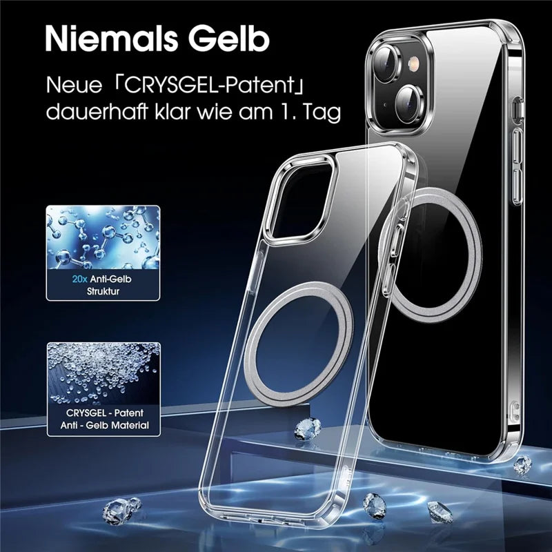 ShopCaseCart Slim Lightweight iPhone 15 Phone Protective cover Compatible with MagSafe TPU+PC Clear Back Guard