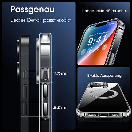 For iPhone 13 Phone Case Compatible with MagSafe TPU+PC Clear Back Cover