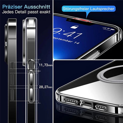 For iPhone 13 Pro Max Phone Case Compatible with MagSafe TPU+PC Clear Back Cover