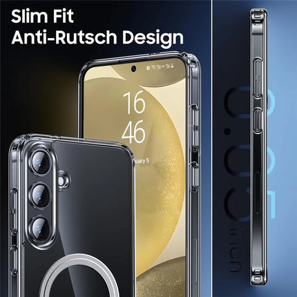 For Samsung Galaxy S23 FE Phone Case Compatible with MagSafe TPU+PC Clear Back Cover