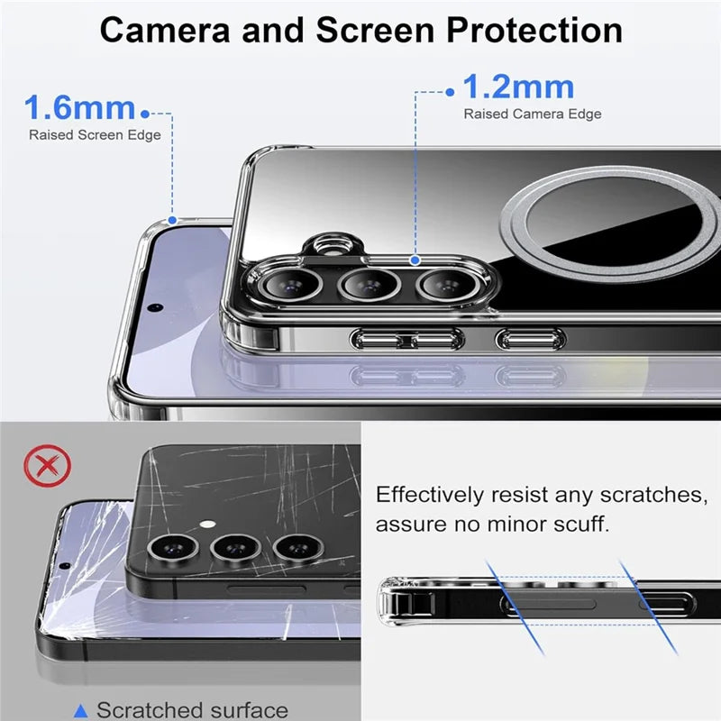 ShopCaseCart Slim Lightweight Samsung Galaxy S23 FE Phone Protective cover Compatible with MagSafe TPU+PC Clear Back Guard