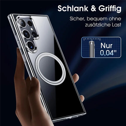 For Samsung Galaxy S23 Ultra Phone Case Compatible with MagSafe TPU+PC Clear Back Cover