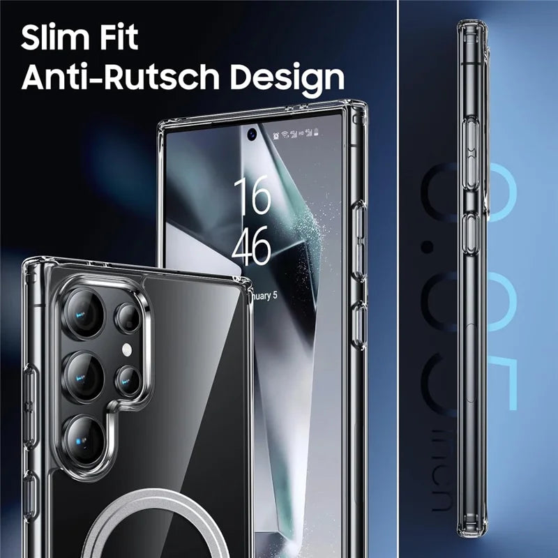 ShopCaseCart Slim Lightweight Samsung Galaxy S23 Ultra Phone Protective cover Compatible with MagSafe TPU+PC Clear Back Guard