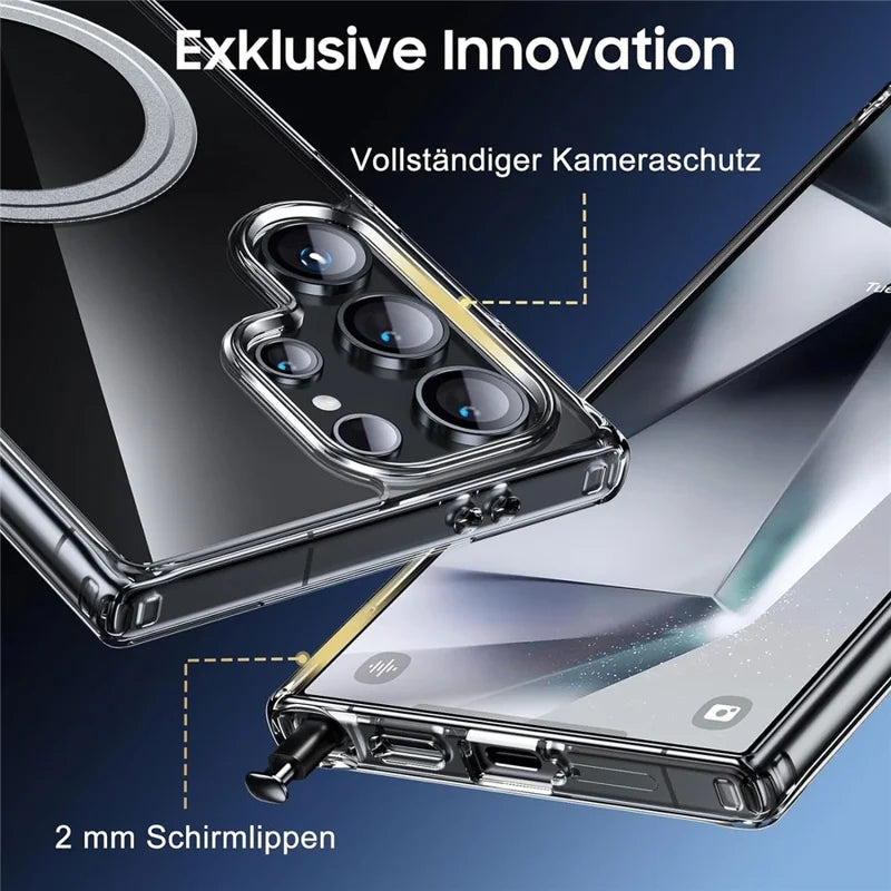 ShopCaseCart Slim Lightweight Samsung Galaxy S23 Ultra Phone Protective cover Compatible with MagSafe TPU+PC Clear Back Guard