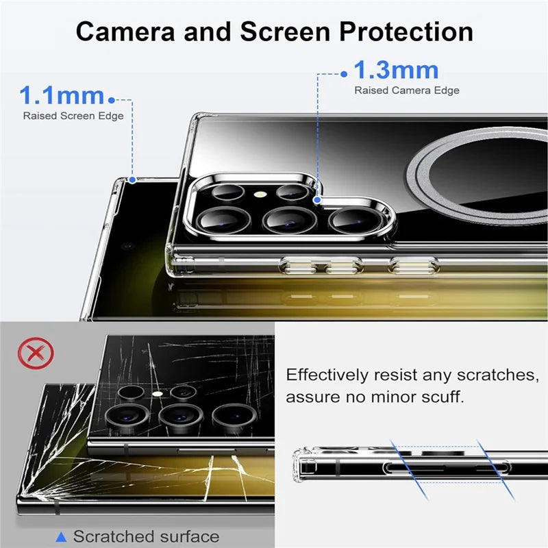 ShopCaseCart Slim Lightweight Samsung Galaxy S23 Ultra Phone Protective cover Compatible with MagSafe TPU+PC Clear Back Guard