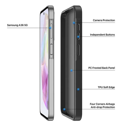 For Samsung Galaxy A56 5G / A36 5G Case DUX DUCIS Yind Series Matte Anti-Fingerprint TPU+PC Phone Back Cover