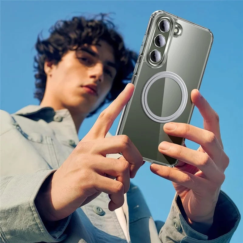 ShopCaseCart Slim Lightweight Samsung Galaxy S23 Phone Protective cover Compatible with MagSafe TPU+PC Clear Back Guard