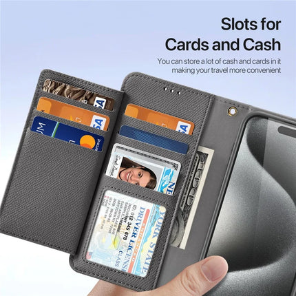For iPhone 15 Pro Max Case DUX DUCIS Lawa Series Detachable Magnetic Cowhide Leather Cover Zipper Wallet