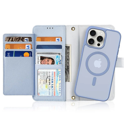 For iPhone 15 Pro Max Case DUX DUCIS Lawa Series Detachable Magnetic Cowhide Leather Cover Zipper Wallet