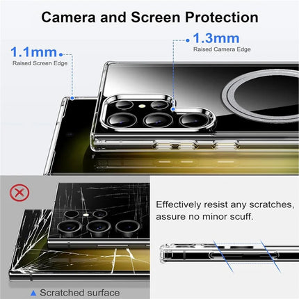 For Samsung Galaxy S22 Ultra 5G Phone Case Compatible with MagSafe TPU+PC Clear Back Cover
