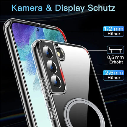 For Samsung Galaxy S22 5G Phone Case Compatible with MagSafe TPU+PC Clear Back Cover